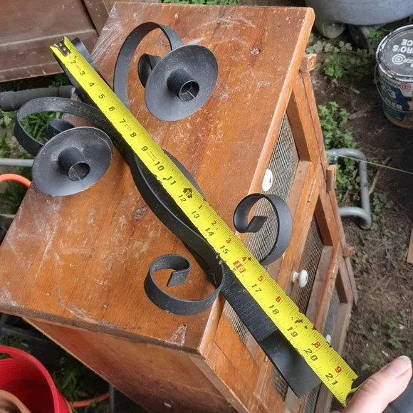 Vintage Black Iron Candle Holder Accent